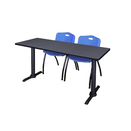 Cain Rectangle Tables > Training Tables > Cain Training Table & Chair Sets, 72 W, 24 L, 29 H, Grey MTRCT7224GY47BE